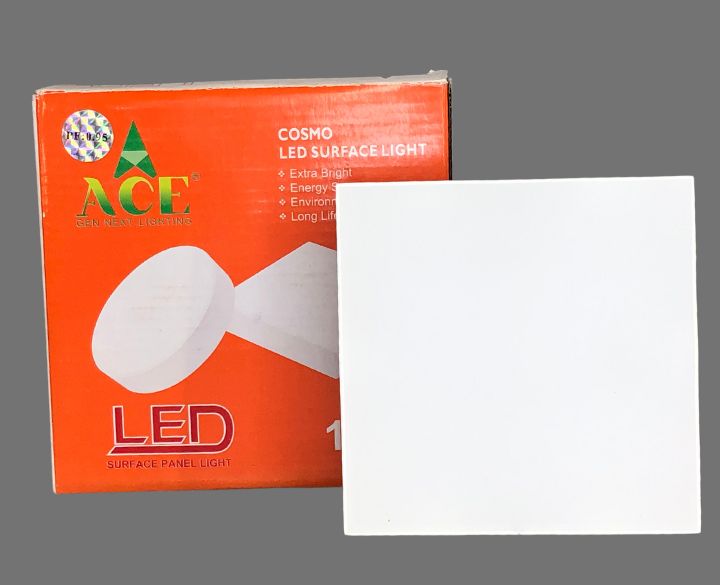 Ace Cosmo LED Surface Panel Trimless Square White Body White Light 